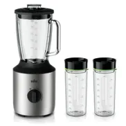 Batidora Braun JB 3272 SI PowerBlend 3 con botellas Smoothie2Go
