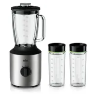 Batidora Braun JB 3272 SI PowerBlend 3 con botellas Smoothie2Go