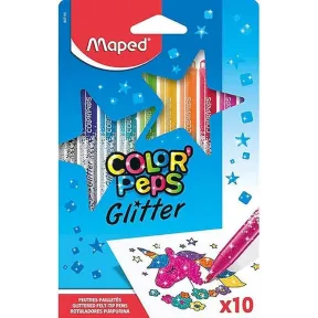 Rotuladores Glitter Color'Peps Maped, 10 Unidades Lavables
