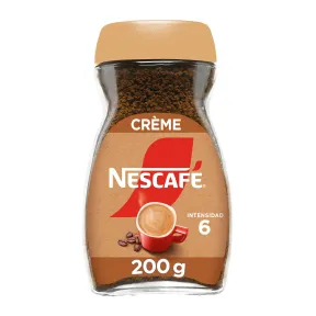 Café soluble NESCAFÉ CRÈME con crema, 200 g en frasco vidrio