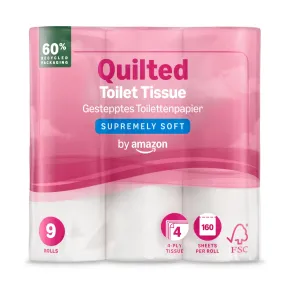 Papel Higiénico Ultra Suave Acolchado, 4 Capas, 9 Rollos
