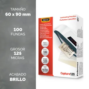 Fundas de Plastificar 60x90mm, Brillo, 100 Hojas, 250 micras
