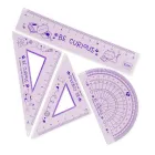 Juego de geometría con regla, cartabón y transportador - Legami