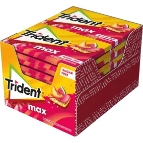 Chicles sin Azúcar Trident Max Melocotón y Sandía - 12 Pack