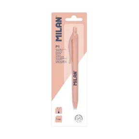Bolígrafo MILAN P1 rosa con tinta azul, 430 desde 1918