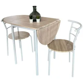Mesa Extensible y 2 Sillas Nórdicas Butterfly en Roble Sonoma