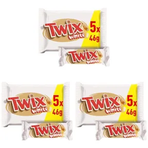 Twix White: Galleta crujiente y caramelo en chocolate blanco.