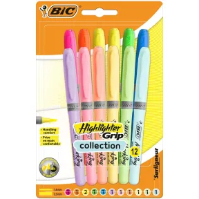 Subrayadores BIC de Punta Biselada, Pack de 12 Colores