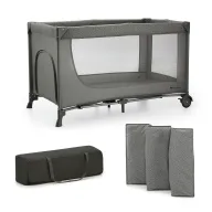 Cuna de Viaje Kinderkraft Joy 2: 3 en 1, Plegado Fácil, Gris