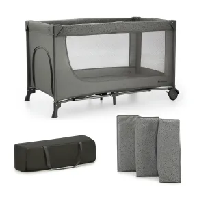 Cuna de Viaje Kinderkraft Joy 2: 3 en 1, Plegado Fácil, Gris