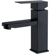 Grifo negro mezclador de latón para lavabo y baño