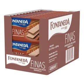 Barquillos Rellenos de Chocolate Fontaneda, 22 Unidades