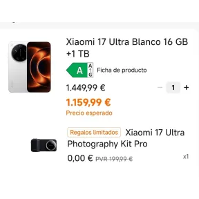 Xiaomi 17 Ultra 1Tb + Kit Fotografía GRATIS, solo 928€