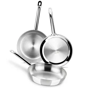 Set de Sartenes Monix Chef - Acero Inoxidable 20, 24, 28 cm