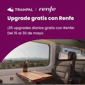 Renfe: Cupón de 6€ y Upgrade GRATIS para nuevos usuarios