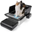 Arenero de acero inoxidable para gatos adultos con complementos