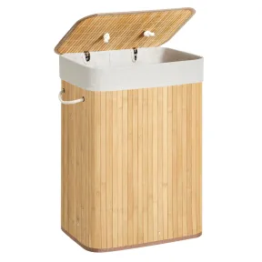 Cesta de bambú SONGMICS para ropa sucia, 72 L, con tapa