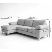 Sofá chaise longue a la izquierda para 4-5 plazas