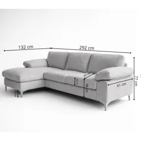 Sofá chaise longue a la izquierda para 4-5 plazas
