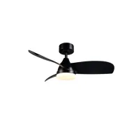 Ventilador negro de techo Helsinki con luz y motor DC 90 cm