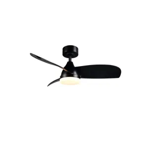 Ventilador negro de techo Helsinki con luz y motor DC 90 cm