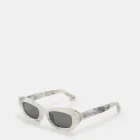 Gafas de Sol Cuadradas - Off White - Mármol Gris