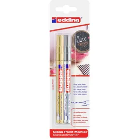 Marcadores Edding 780 - Punta Fina 0.8mm - Dorado y Plata
