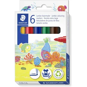 Rotuladores Jumbo STAEDTLER Noris para niños, estuche de 6 colores.