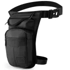 Riñonera impermeable negra para pierna de motocicleta.