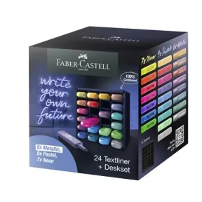 Set de 24 Marcadores Textliner Faber Castell para Escritorio