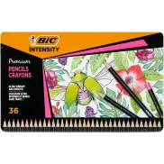 Caja de Metal con 36 Lápices de Colores BIC Intensity Premium