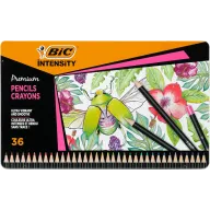 Caja de Metal con 36 Lápices de Colores BIC Intensity Premium