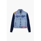 Chaqueta floral combinada estilo Trucker