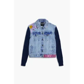Chaqueta floral combinada estilo Trucker
