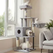 Rascador Heybly para gatos, torre cómoda de 125 cm