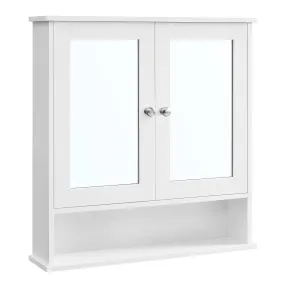 Armario de Pared con Espejo y Balda Regulable, 2 Puertas