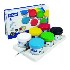 Pack de 6 témperas Milan 03206 para artistas y manualidades