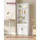 Estantería Vertical de 6 Niveles con Puertas, 24 x 60 x 175 cm