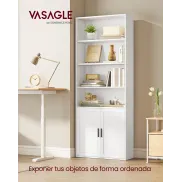 Estantería Vertical de 6 Niveles con Puertas, 24 x 60 x 175 cm