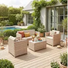 Muebles de jardín 4 plazas de resina tejida