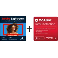 Lightroom con 1TB en la Nube y McAfee 2026 para 6 Dispositivos