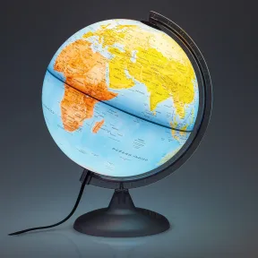 Globo Terráqueo Político de 25 cm con Luz Continenti