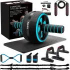 Kit 10 en 1 de rodillo abdominal con bandas y accesorios