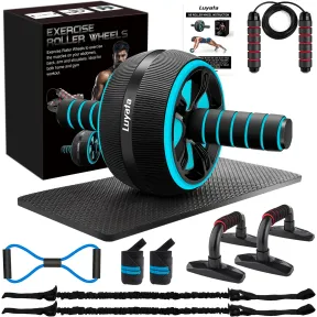 Kit 10 en 1 de rodillo abdominal con bandas y accesorios