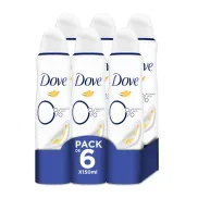 Dove 0% Desodorante en aerosol para mujer, 6 unidades 150 ml