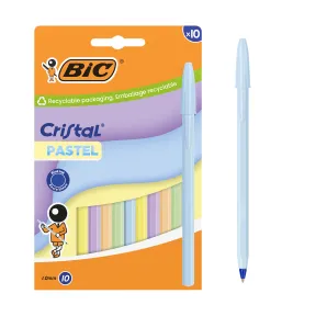 Bolígrafos BIC Cristal Pastel de Tinta Azul Recargable