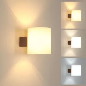 Lámpara de Pared E27 Comely en Madera y Vidrio para Interiores