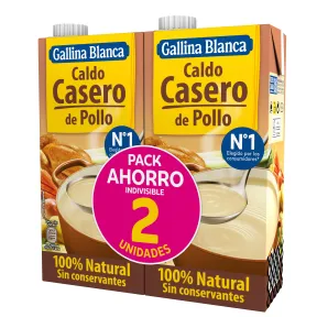 Caldo de Pollo 100% Natural GALLINA BLANCA - Pack 8L