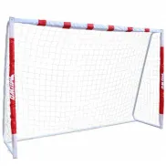 Portería de acero grande 3 x 2 m rojoblanco para fútbol