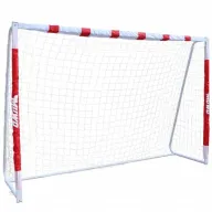 Portería de acero grande 3 x 2 m rojoblanco para fútbol